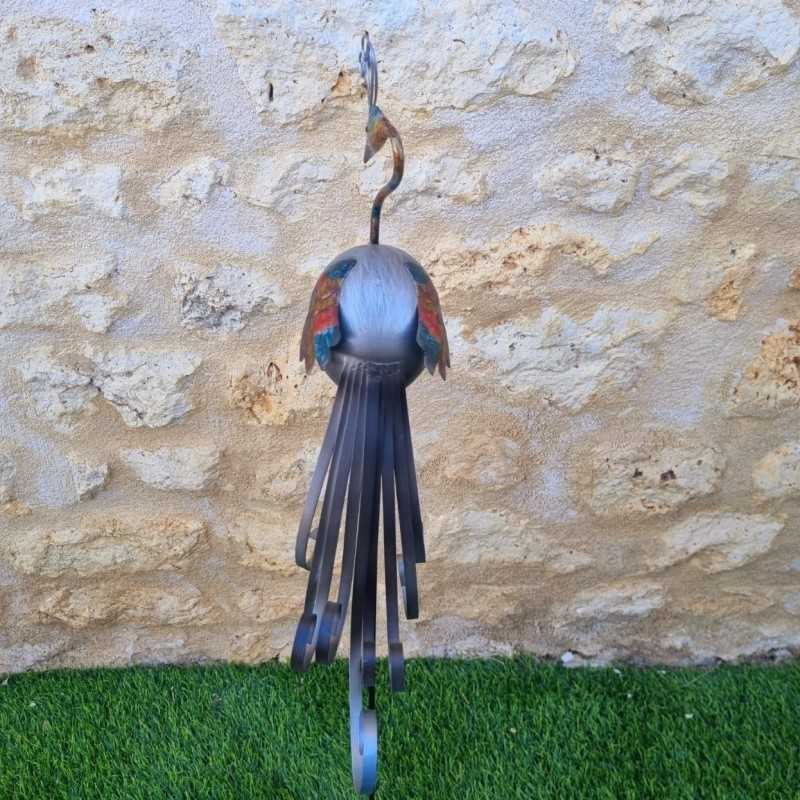 Pavo real decorativo de metal con estaca – 103 cm