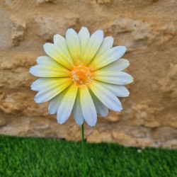 Flor de hierro naranja, amarilla y blanca con centro de purpurina 8,90 € LEZARD DU JARDIN