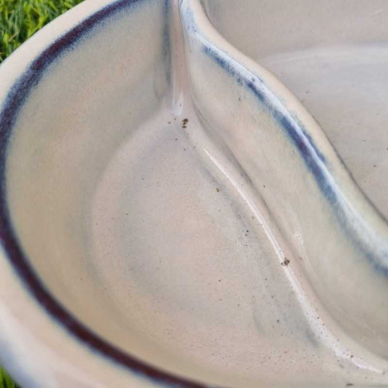 Baño para pájaros, comedero de barro cocido para colocar blanco azul 28,90 € LEZARD DU JARDIN