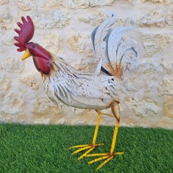 Couple Coq et Poule en Fer | Décoration de Jardin Rustique et Authentique