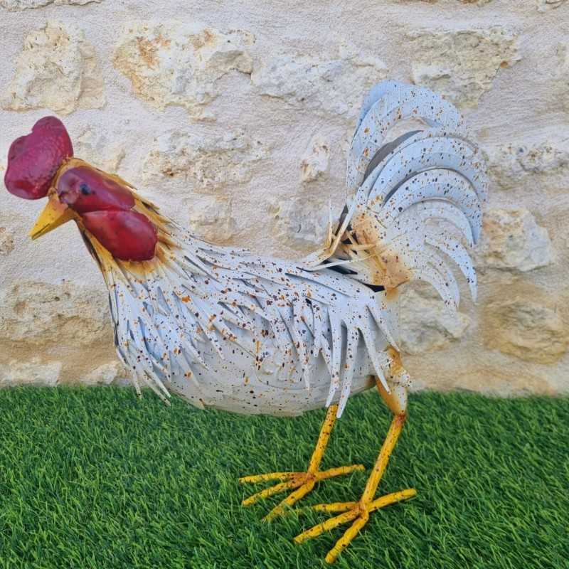 Couple Coq et Poule en Fer | Décoration de Jardin Rustique et Authentique
