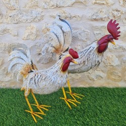 Gallo y gallina decorativos