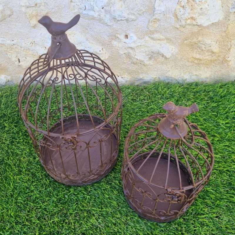 Cesta de hierro burdeos beige 22,90 € LEZARD DU JARDIN