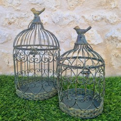 Cesta de hierro burdeos beige 22,90 € LEZARD DU JARDIN