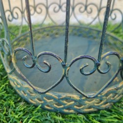 Cesta de hierro burdeos beige 22,90 € LEZARD DU JARDIN