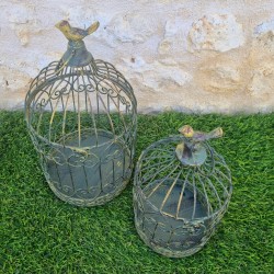 Cesta de hierro burdeos beige 22,90 € LEZARD DU JARDIN