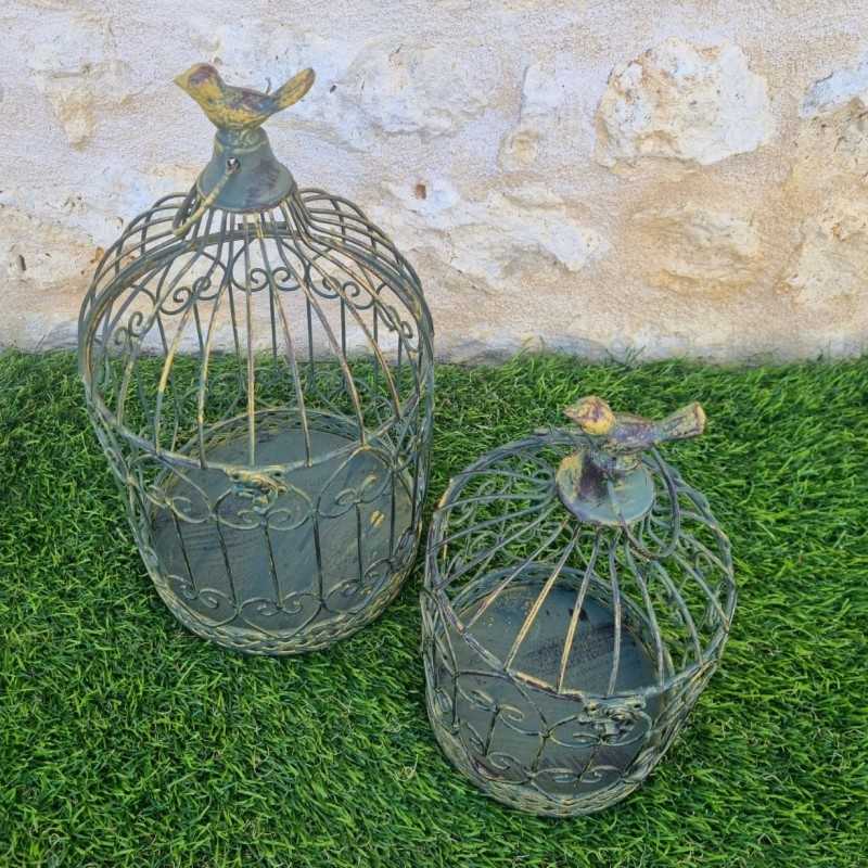 Cesta de hierro burdeos beige 22,90 € LEZARD DU JARDIN