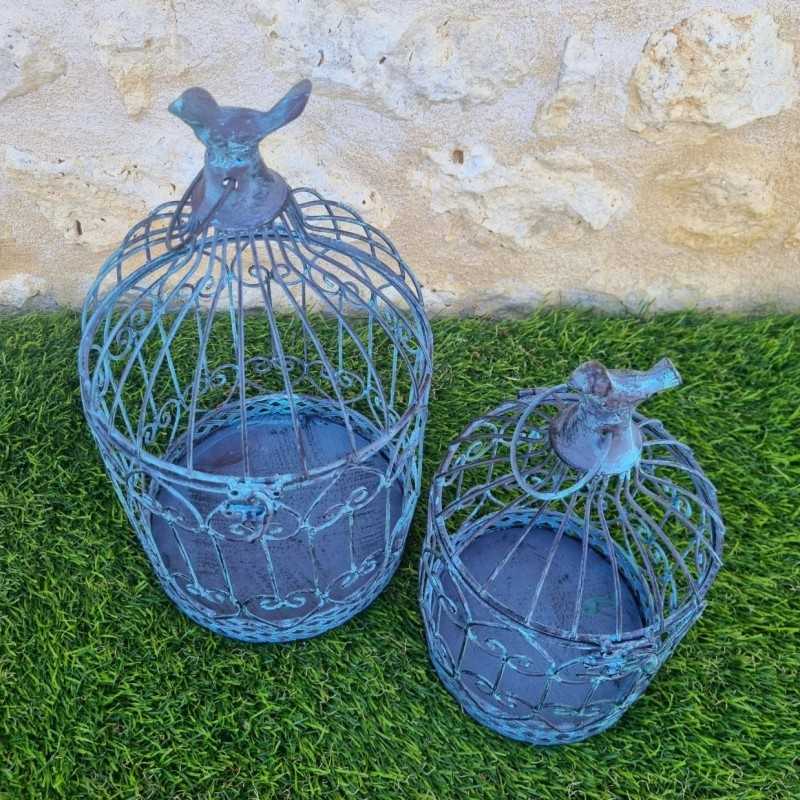 Cesta de hierro burdeos beige 22,90 € LEZARD DU JARDIN