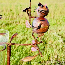 Pluviómetro decorativo con gato y ratón – 117 cm