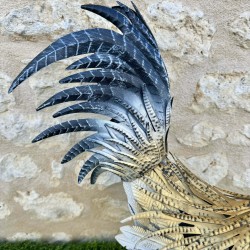 Gran estatua de gallo en metal altura 68 cm 69,90 € LEZARD DU JARDIN