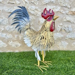 Gran estatua de gallo en metal altura 68 cm 69,90 € LEZARD DU JARDIN