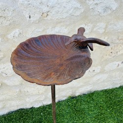 Baño para pájaros con estaca de hierro fundido 100 cm