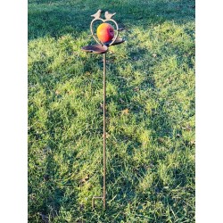 Comedero para pájaros de hierro fundido con estaca