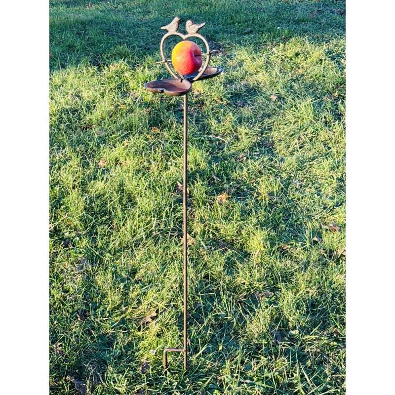 Comedero para pájaros de hierro fundido con estaca