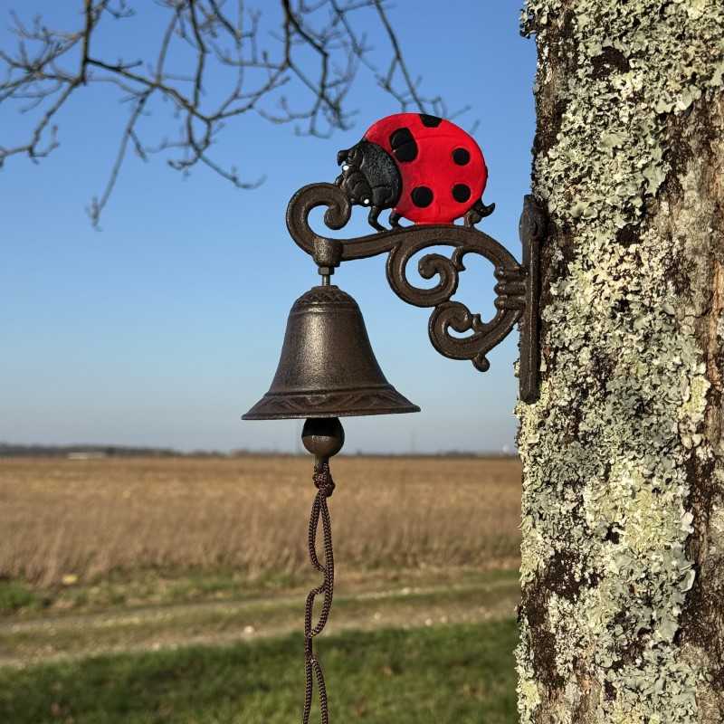 Campana de pared de hierro fundido con mariquita