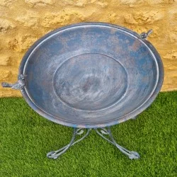Baño para pájaros y comedero de jardín azul patinado – 72 cm