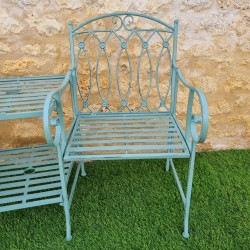 Banc de jardin en fer tablette Longueur 153 cm vue du siège gauche