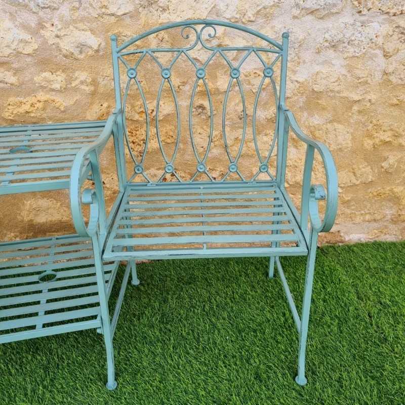 Banc de jardin en fer tablette Longueur 153 cm vue du siège gauche