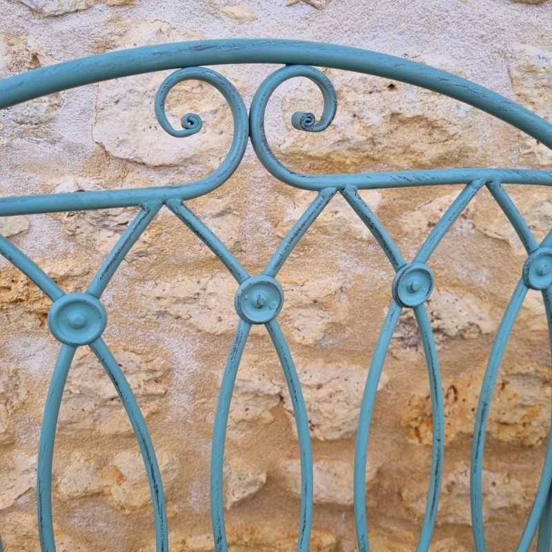 Banc de jardin en fer tablette Longueur 153 cm vue du haut du dossier