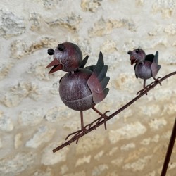 Móvil de agua para pájaros en metal patinado 158 cm – Lézard du Jardin