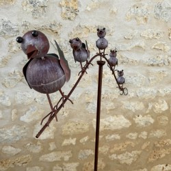 Móvil de agua para pájaros en metal patinado 158 cm – Lézard du Jardin