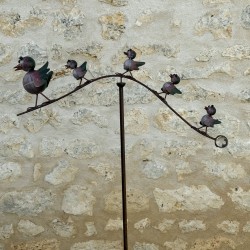 Móvil de agua para pájaros en metal patinado 158 cm – Lézard du Jardin