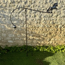 Móvil de acero inoxidable caballo encabritado 160 cm – Escultura ecuestre – Lézard du Jardin