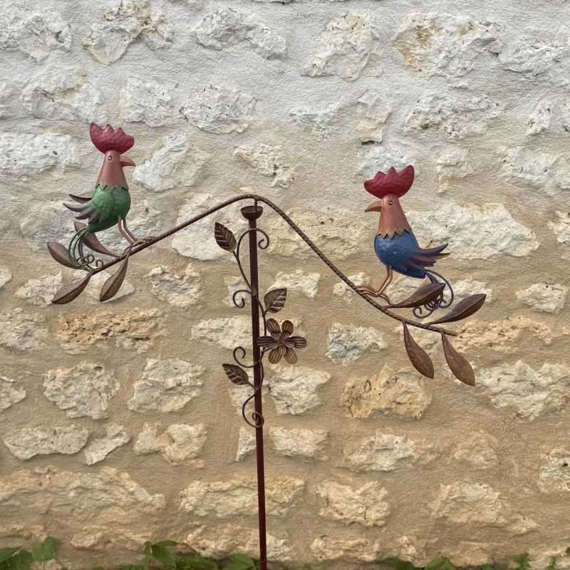 Móvil decorativo gallinas metal pintado 124 cm