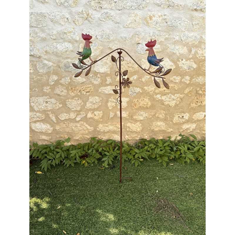 Móvil decorativo gallinas metal pintado 124 cm