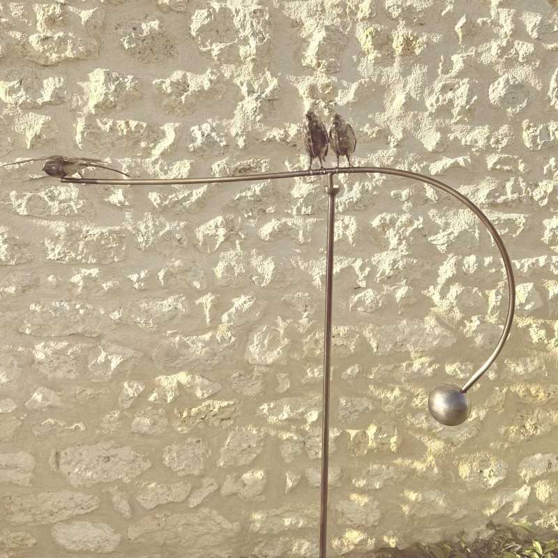 Móvil de jardín de acero inoxidable "Golondrinas en vuelo"