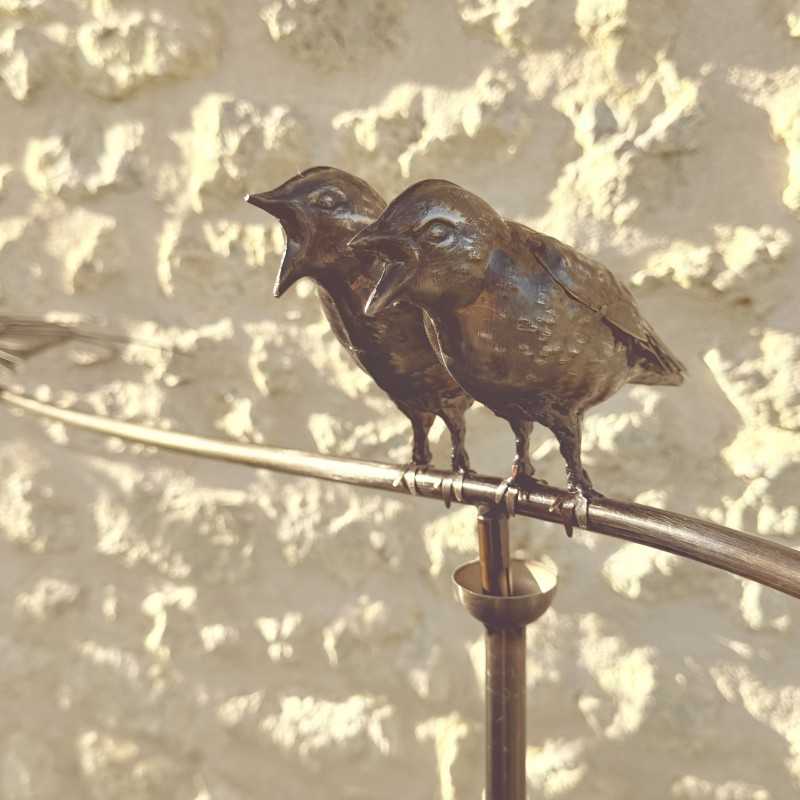 Móvil de jardín de acero inoxidable "Golondrinas en vuelo"