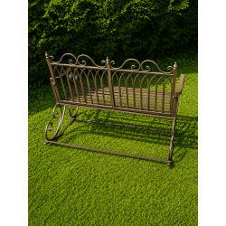 Banco balancín de jardín marrón patinado – 118 cm