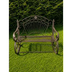 Banco balancín de jardín marrón patinado – 120 cm