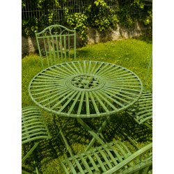 Conjunto de jardín verde inglés de metal – 4 plazas