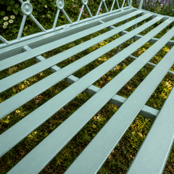 Banco de jardín verde agua patinado – 104 cm