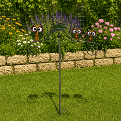 Móvil de búhos con balancín de jardín en metal – Vista completa