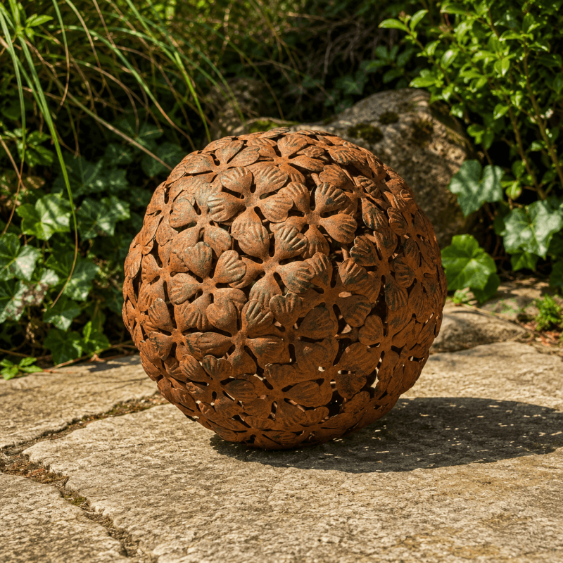 Bola decorativa de jardín con flores – 2 tamaños