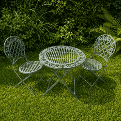 Conjunto de jardín bistró verde antiguo – Vista completa
