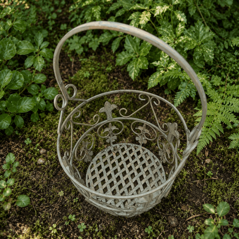 Cesta portamacetas: vista superior de la pequeña