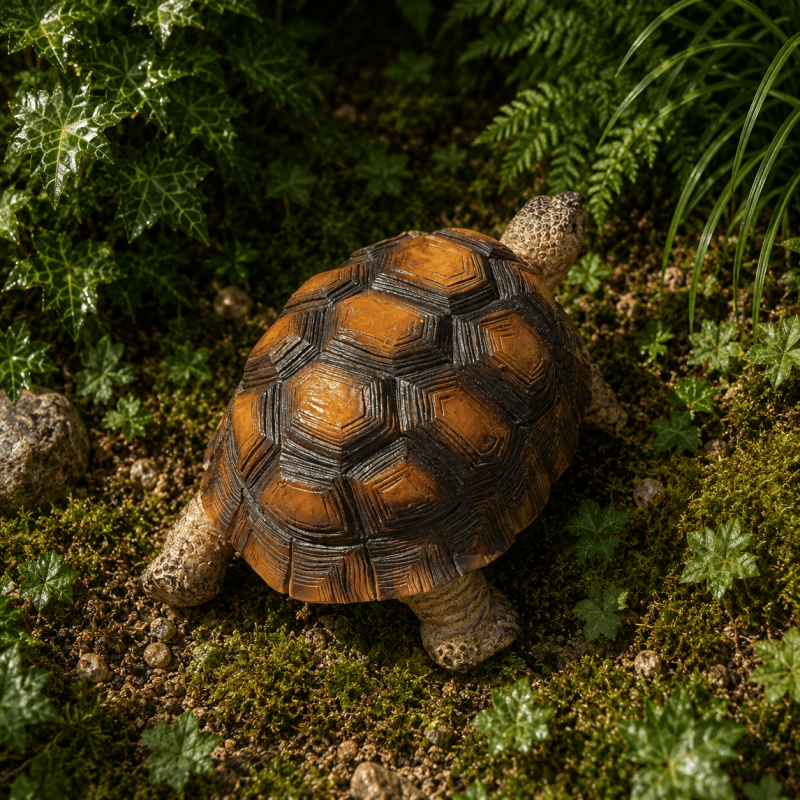 Caparazón marrón de la tortuga de resina – Vista superior